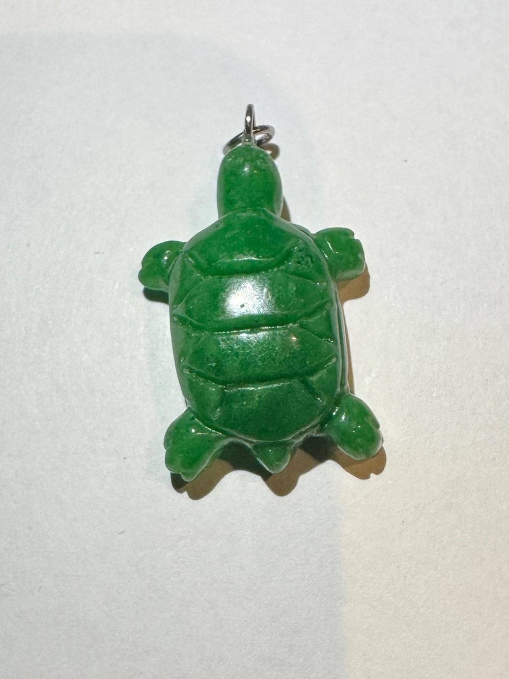 Green Jade Turtle tiny Reptile Charm Pendant -